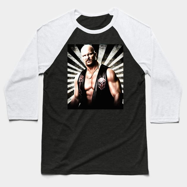 Stone Cold Poster Baseball T-Shirt by IndianaWild